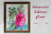 Watercolor hibiscus flowers botanica, an Illustration by MaryAmi (Thumbnail 1 of 3)