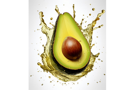 Avocado oil splash and half of