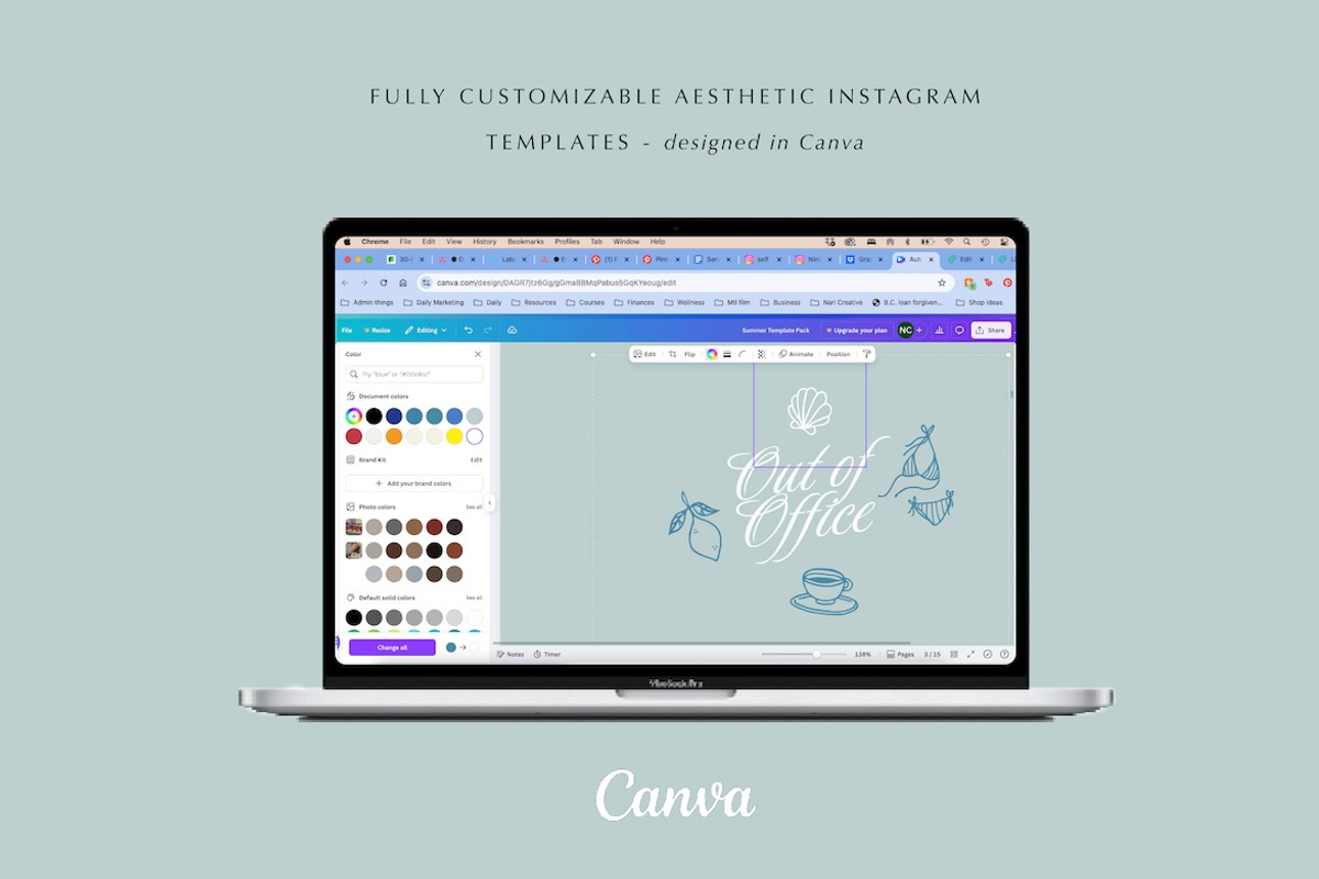 Coastal Instagram Canva Templates, a Social Media Template by Grey Ritual Studio (Photo 9 of 11)