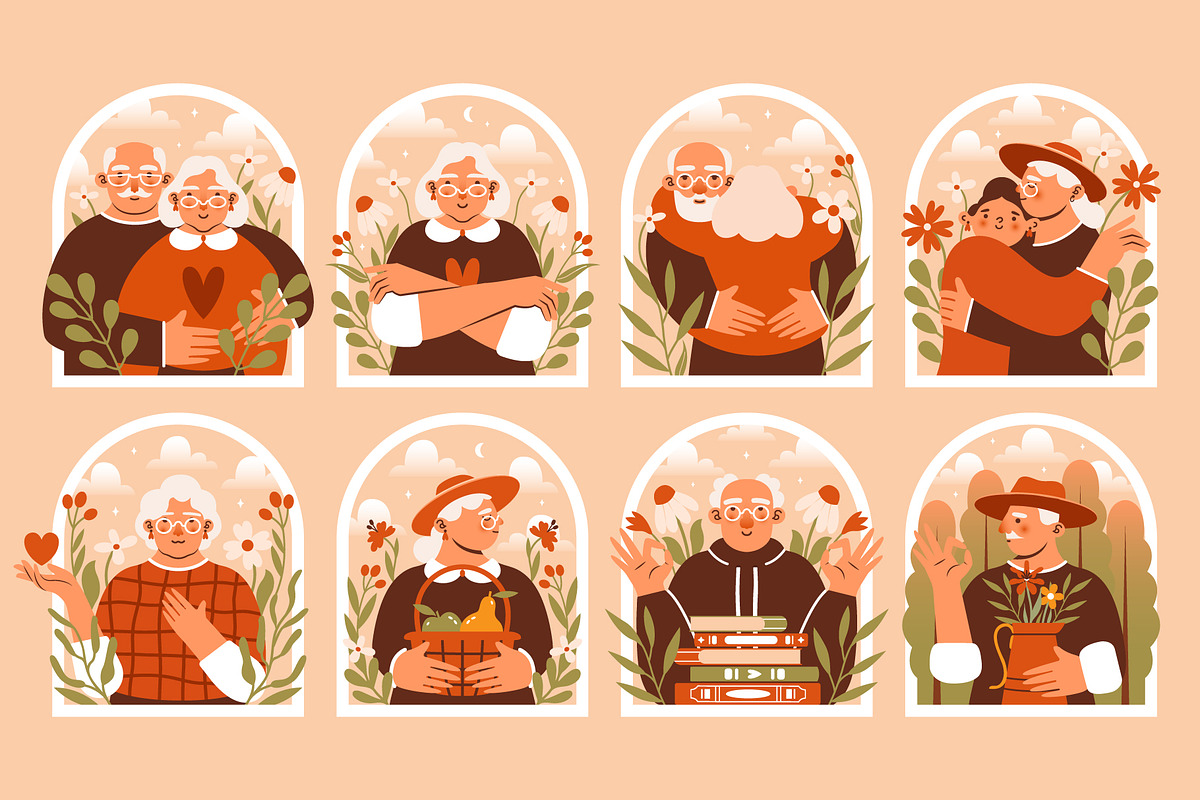 Grandparent's Day. Active old age., a Person Illustration by Renberrry.Store (Photo 6 of 10)