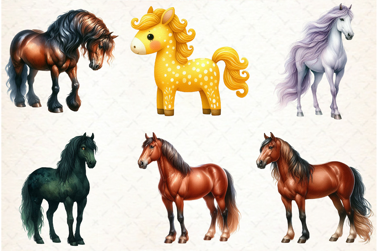 Horse Clipart Bundle, an Illustration by Libby Wishes (Photo 5 of 5)