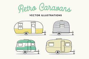 Retro Caravan Illustrations - Set 3