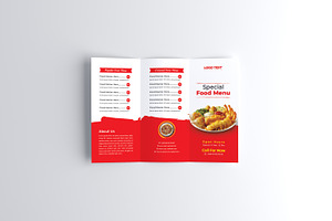 Fast Food Menu Trifold Brochure