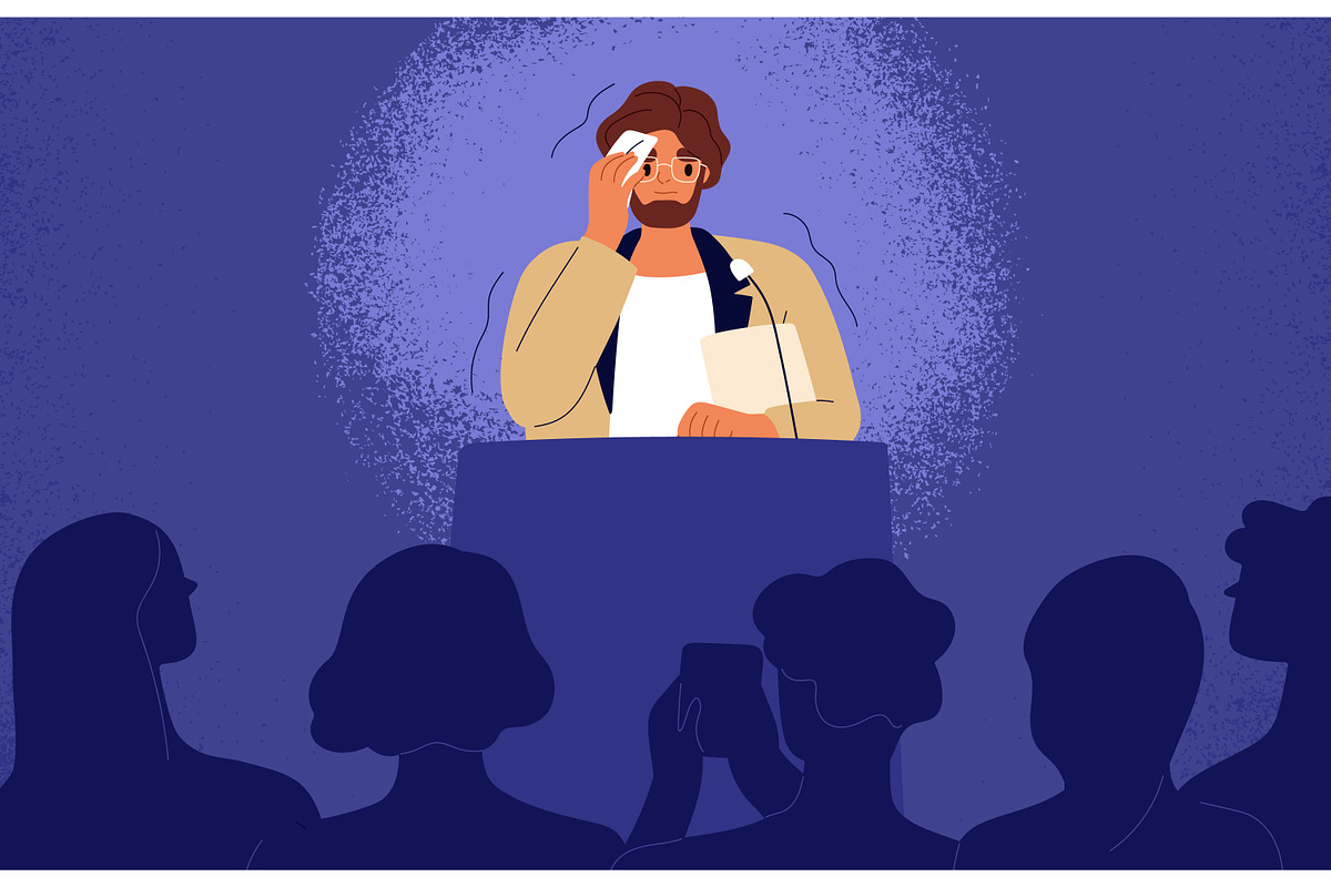 Public speaker feel fear, confidence, a Person Illustration by Good Studio (Photo 4 of 5)