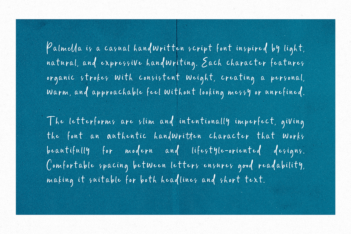 Palmella - Semi Script Handwriting, a Handwritten Font by Haps Space (Photo 3 of 12)