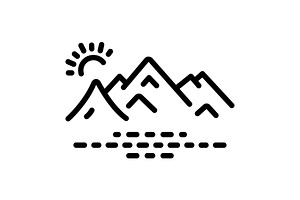 Alpine Mountain Black Icon