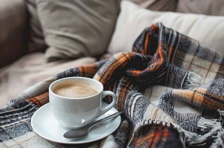 A cup of coffee placed on a white sa, a Photo by Iftikhar Alam