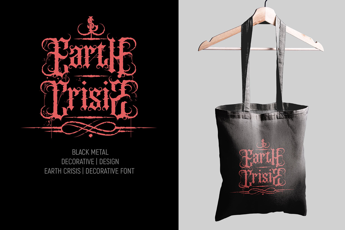 Earth Crisis | Blackmetal Font, a Blackletter Font by LetterStock (Photo 4 of 11)
