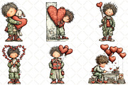 Quirky Valentine Boy Clipart, an Illustration by Black Bird Studio (Thumbnail 5 of 6)