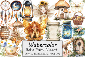 Boho Fairy Clipart, an Illustration by Design Market