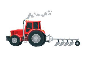 Tractor ready to plowing the field, an Illustration by the8monkey