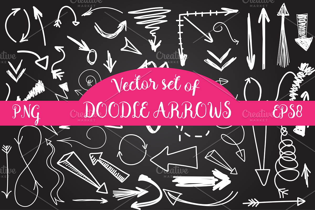 Doodle sketch arrows set, a Templates & Theme by mcherevan (Photo 1 of 3)