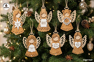 Nativity Angel Ornaments SVG Bundle