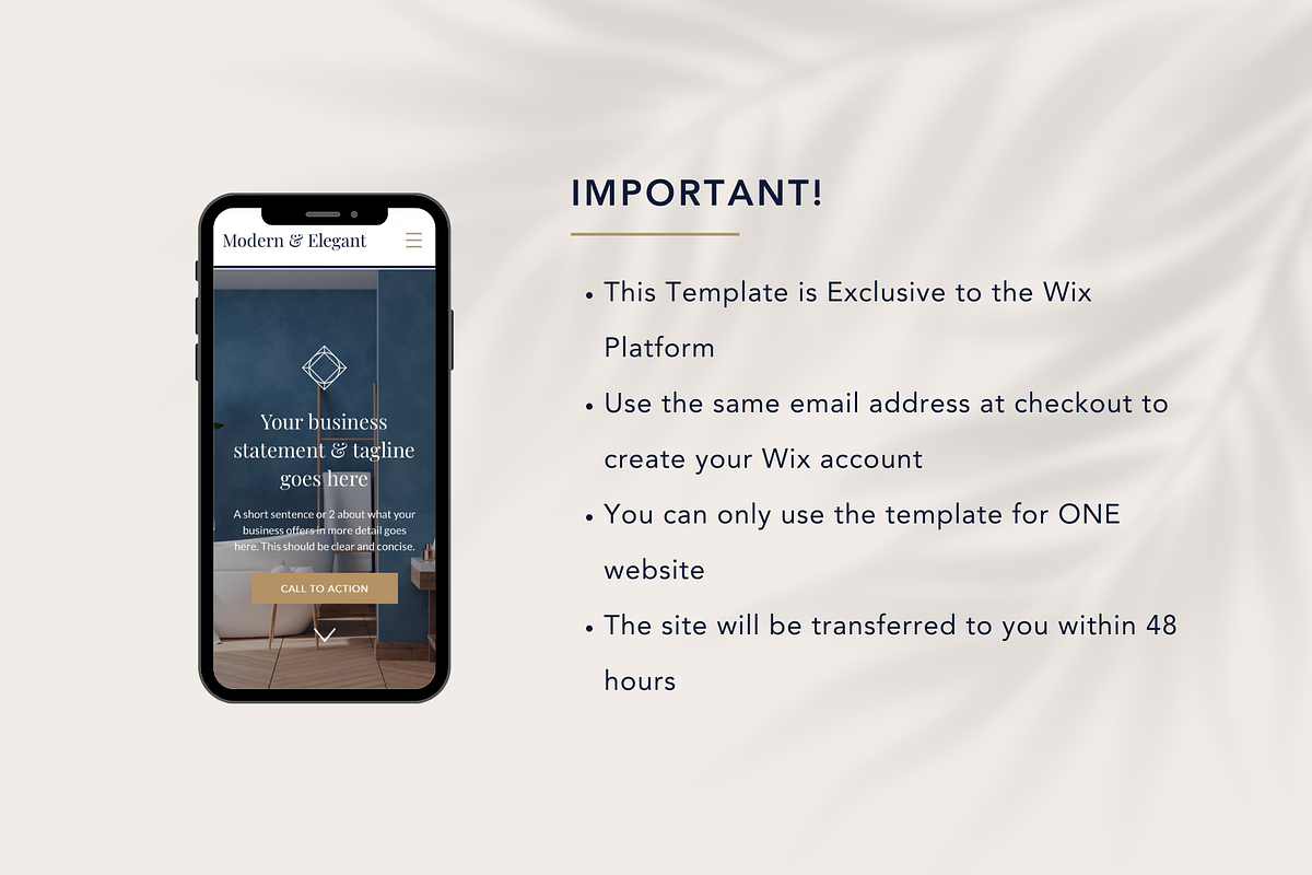 Modern Wix Website Template, a Wix Template by Sechi Design Co (Photo 5 of 5)