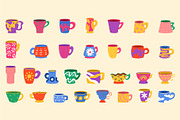 Colorful Doodle Cups, an Illustration by Thkatefox (Thumbnail 2 of 2)