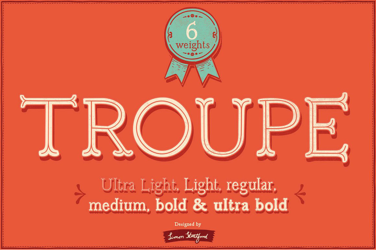 Slab serif font Troupe