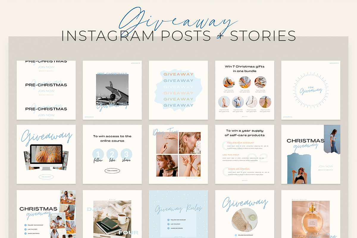 Giveaway Instagram Kit | CANVA, a Social Media Template by Ralony (Photo 4 of 9)