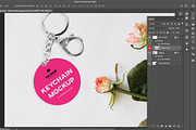 Round Keychain PSD Mockup Design, a Product Mockup by InkCloudDesign (Thumbnail 2 of 3)