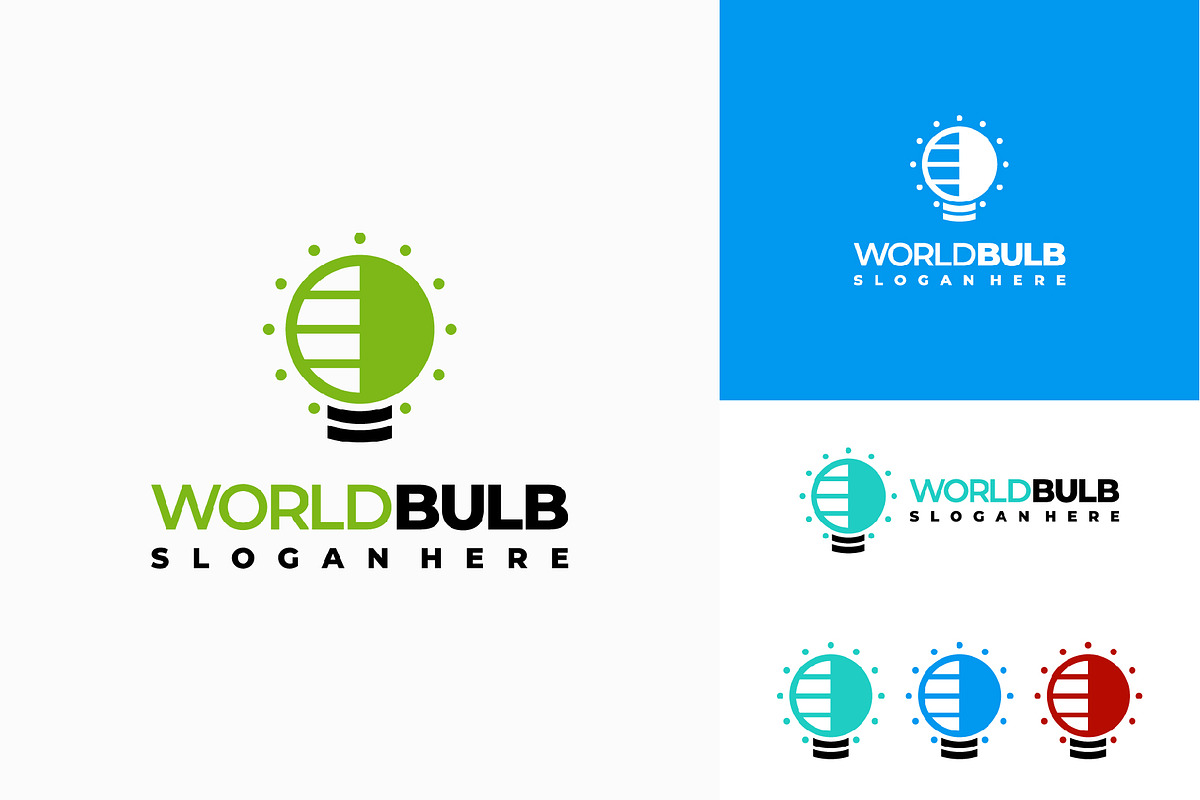 Set of World Bulb Logo designs, a Branding & Logo Template by Lucky Creative (Photo 3 of 5)