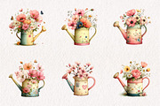 Watercolor Watering Can Clipart, an Illustration by CreationArt (Thumbnail 7 of 7)
