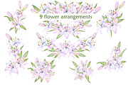Watercolor clipart white lilies, an Illustration by EshaStudio (Thumbnail 2 of 11)