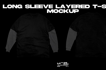 Long Sleeve Layered T-Shirt Mockup B