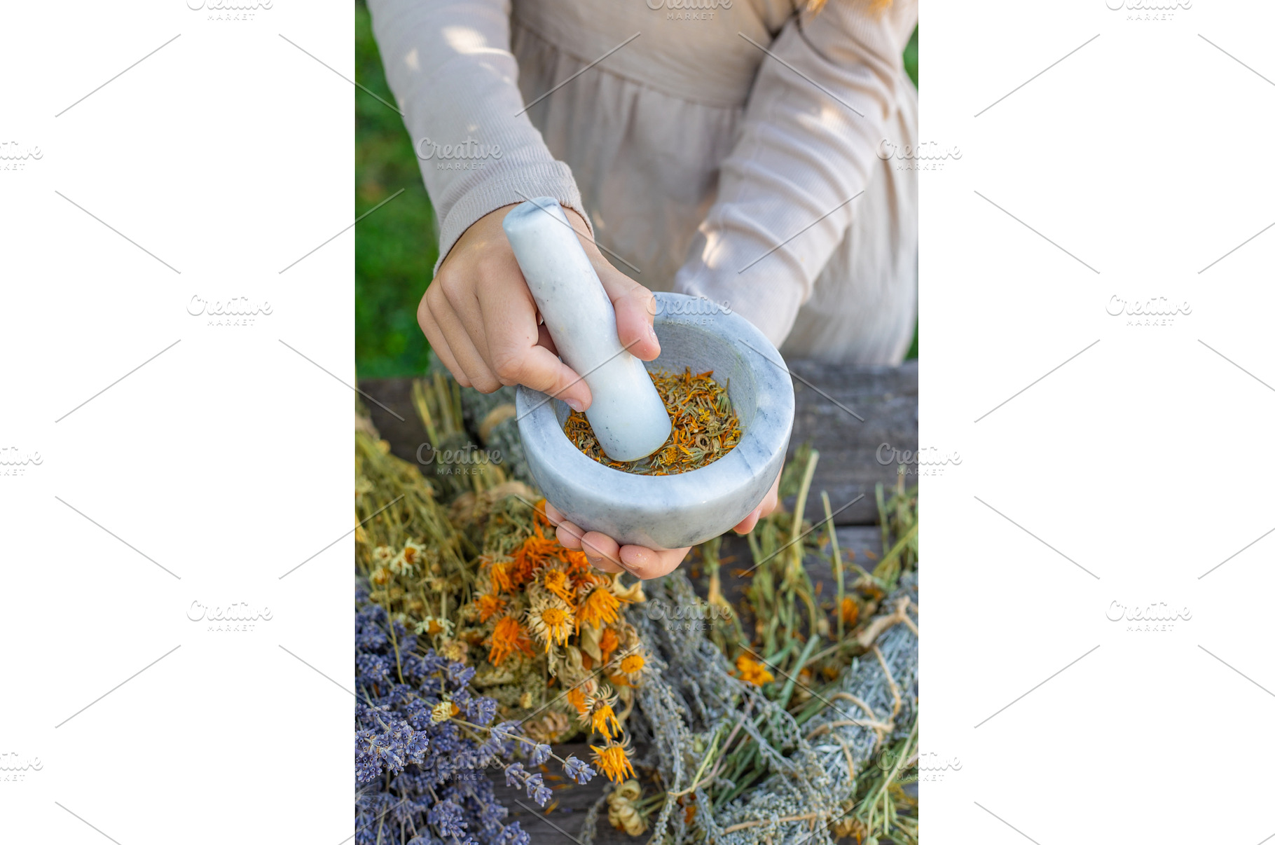 Woman with dried medicinal herbs, a Nature Photo by yanadjana