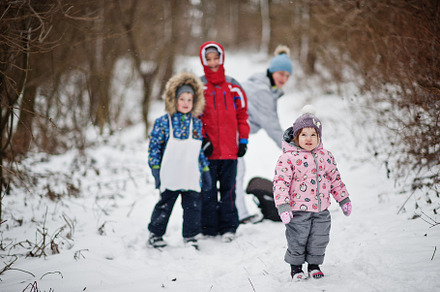 Mother with kids at winter day., a Person Photo by AS photostudio