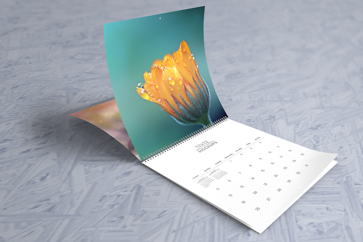 12″x12″ Wall Calendar Mockups, a Mockup by Vectogravic Design (Photo 7 of 8)