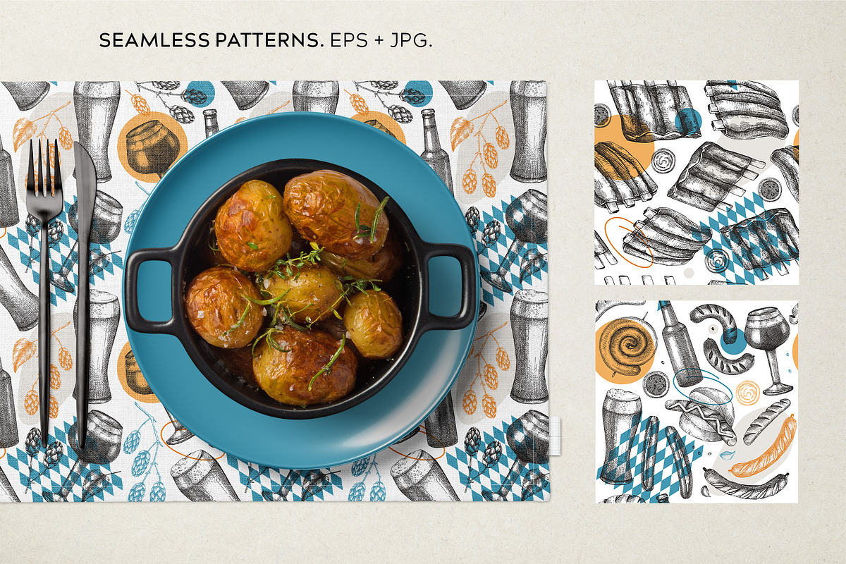 Oktoberfest German Food Vectors, a Food Illustration by Yevheniia (Photo 11 of 13)
