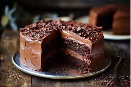 Homemade chocolate cake. Generate Ai, a Food & Drink Photo by Ylivdesign