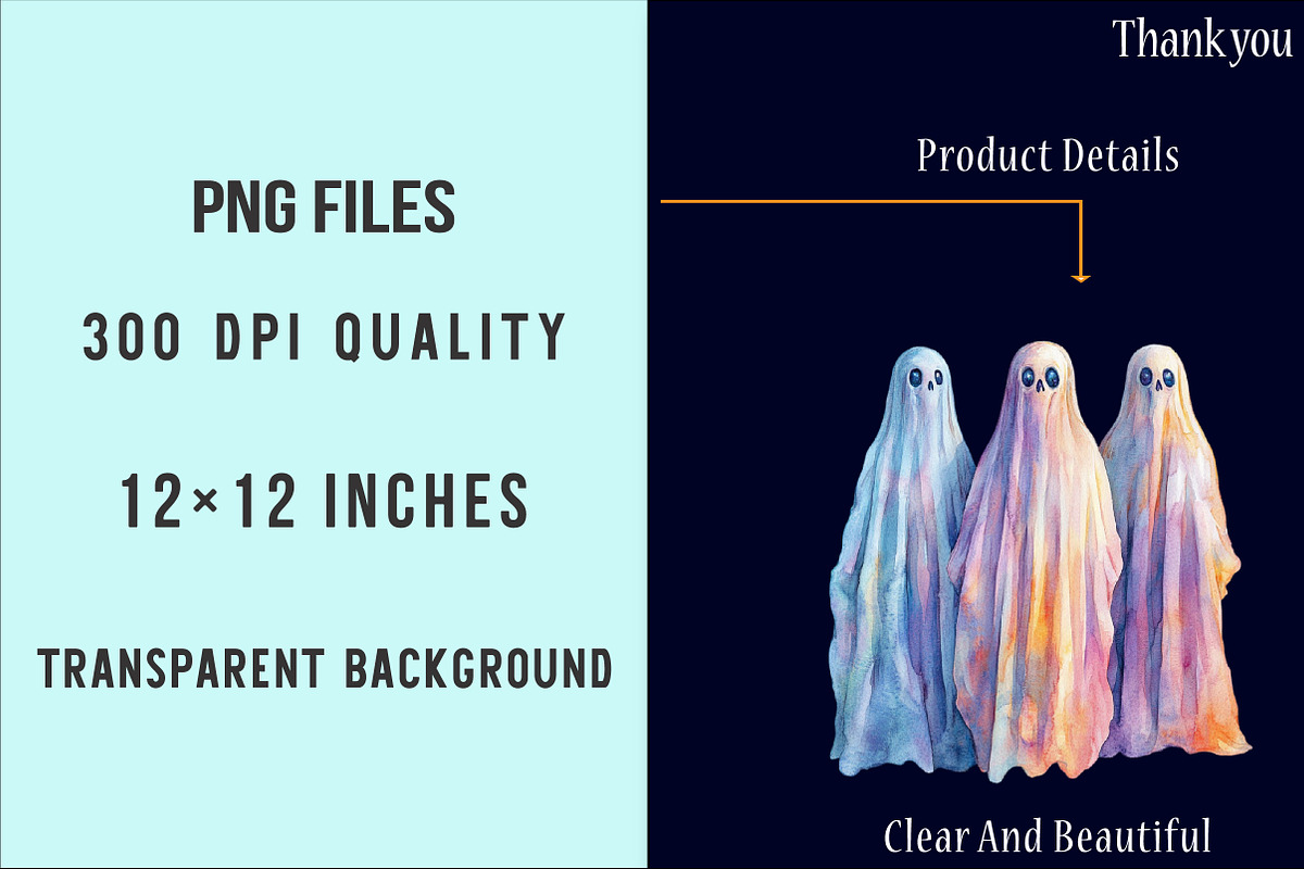 Halloween Ghost Iridescent Bundle, an Illustration by SinaCreation (Photo 6 of 7)