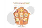 Watercolor gingerbread house, a Graphic by Blowballmay (Thumbnail 2 of 2)