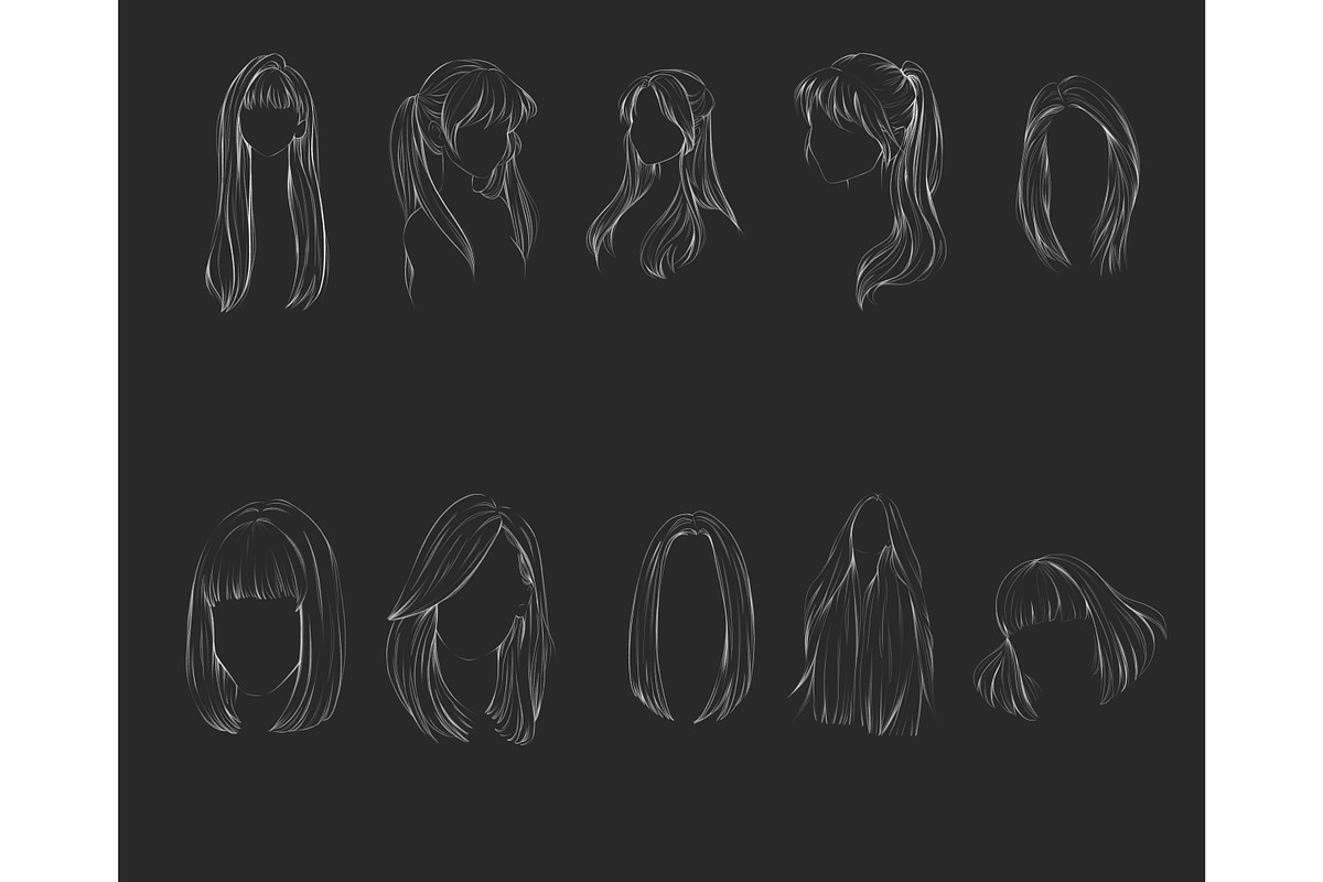 Hair Stamps Brushes Procreate, a Brush Add-On by Lucrumplus (Photo 3 of 3)