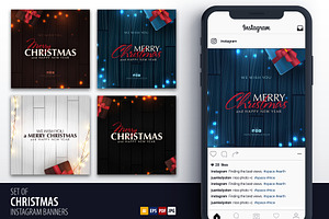 Christmas Banner with lights garland
