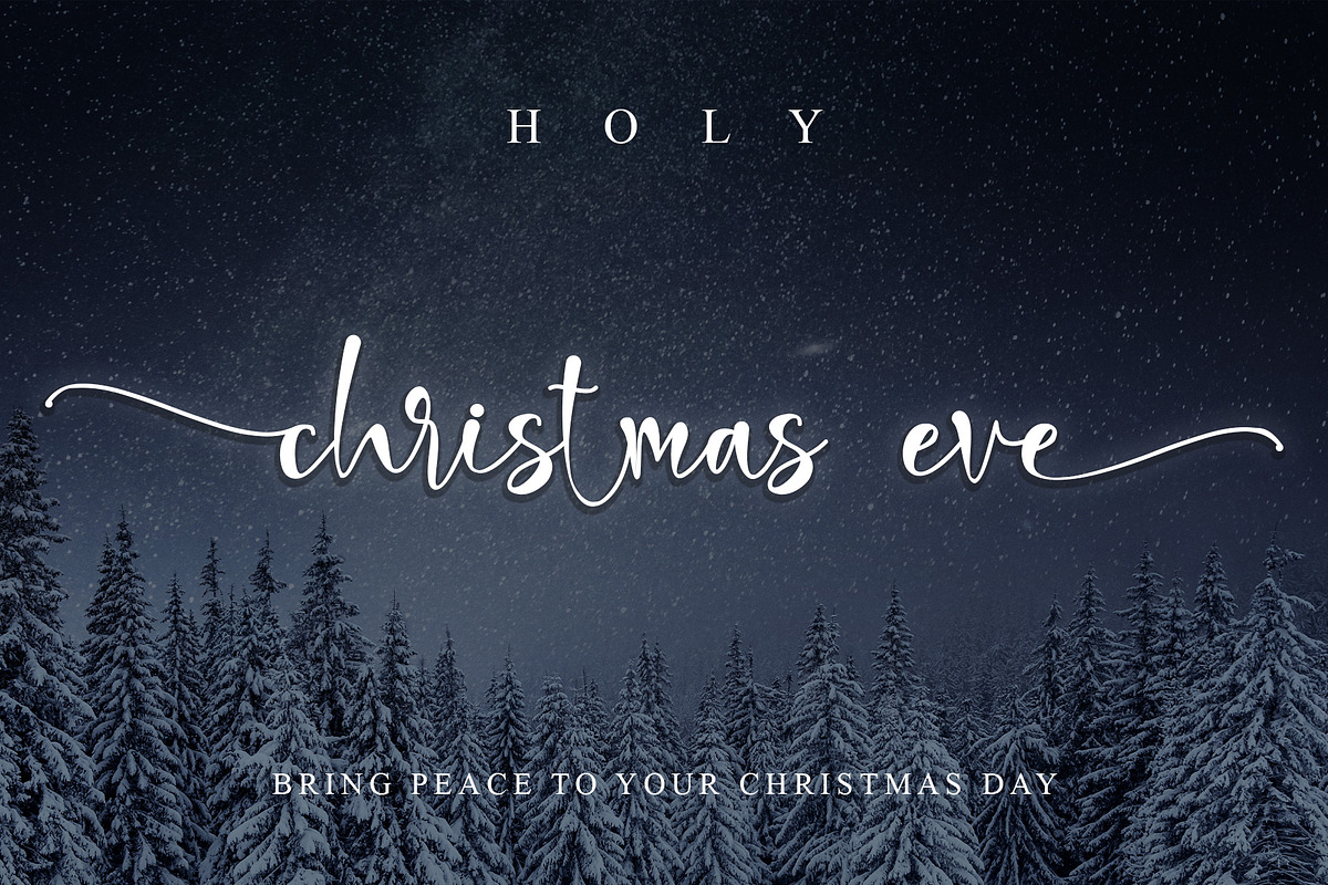 Holi Christmas Eve, a Script Font by Letterara (Photo 1 of 9)