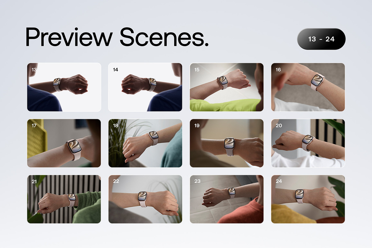 24 Watch Series 11 in Hand Mockups, a Wearable Device Mockup by Asylab (Photo 3 of 107)