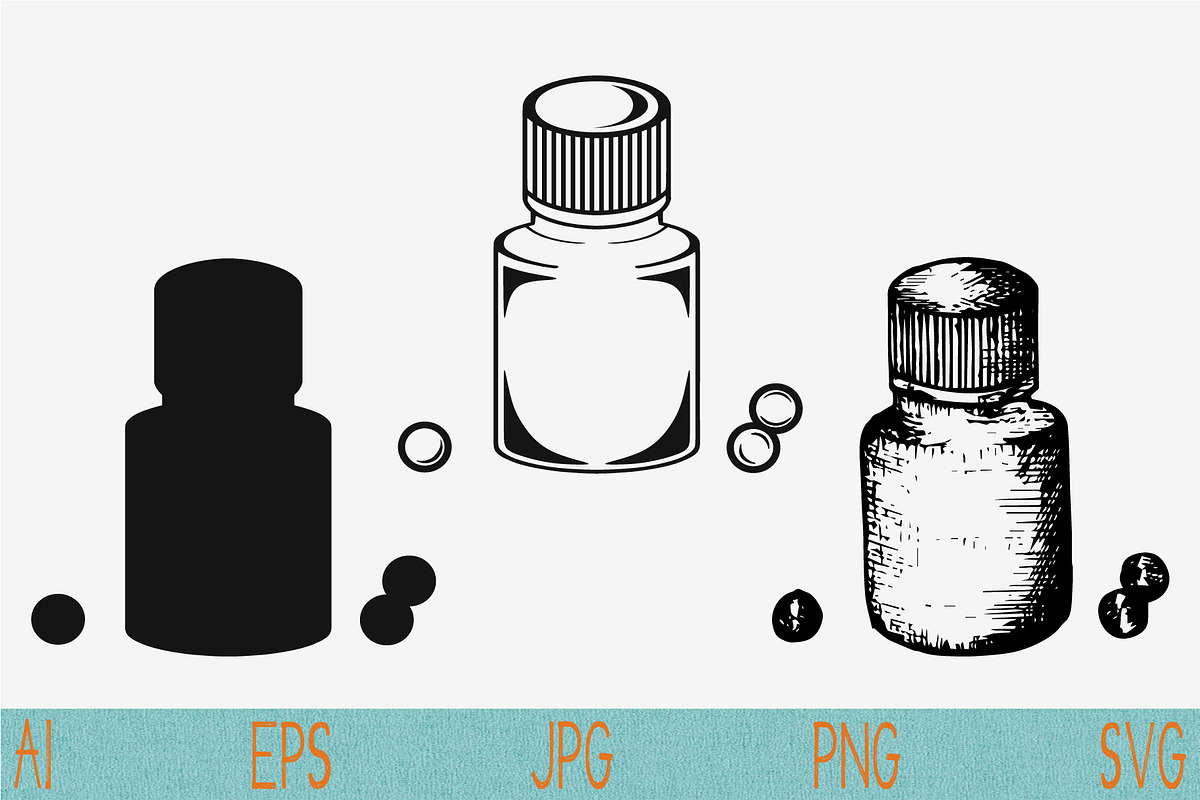 vitamins, jar, bottle, drug, svg, an Icon by FileVectorSVG