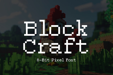 Block Craft - 8-Bit Pixel Font, a Sans Serif Font by HipFonts