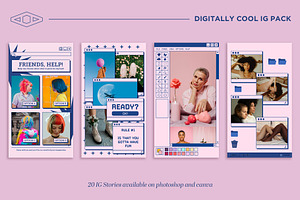 Digitally Cool IG Kit In PSD & CANVA