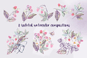 Raspberry romance. Watercolor set, an Animal Illustration by Shabbypie (Thumbnail 5 of 15)