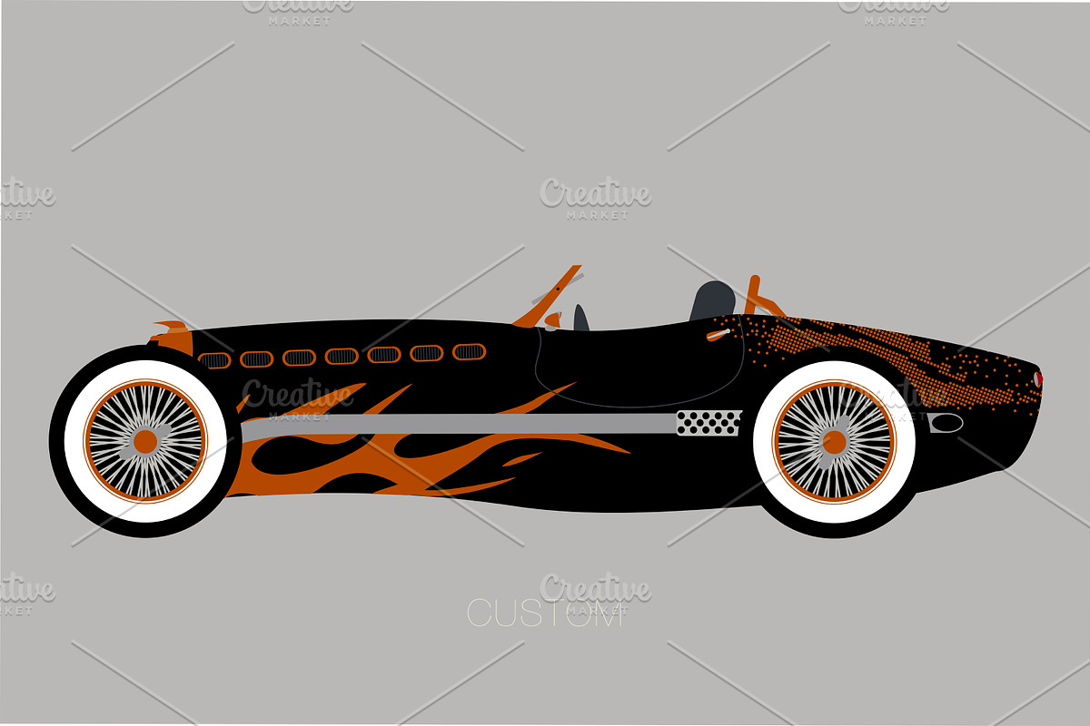 custom old racing supercar, an Illustration by FMR IBERICA
