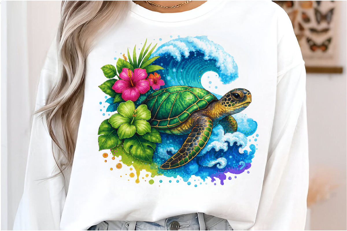 Sea Turtle Tropical Ocean Summer PNG, an Illustration by Designking (Photo 6 of 6)