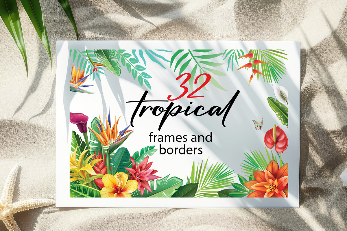 Tropical Frames and Borders, a Seasonal Illustration by ViktoriaARTprint (Photo 4 of 8)