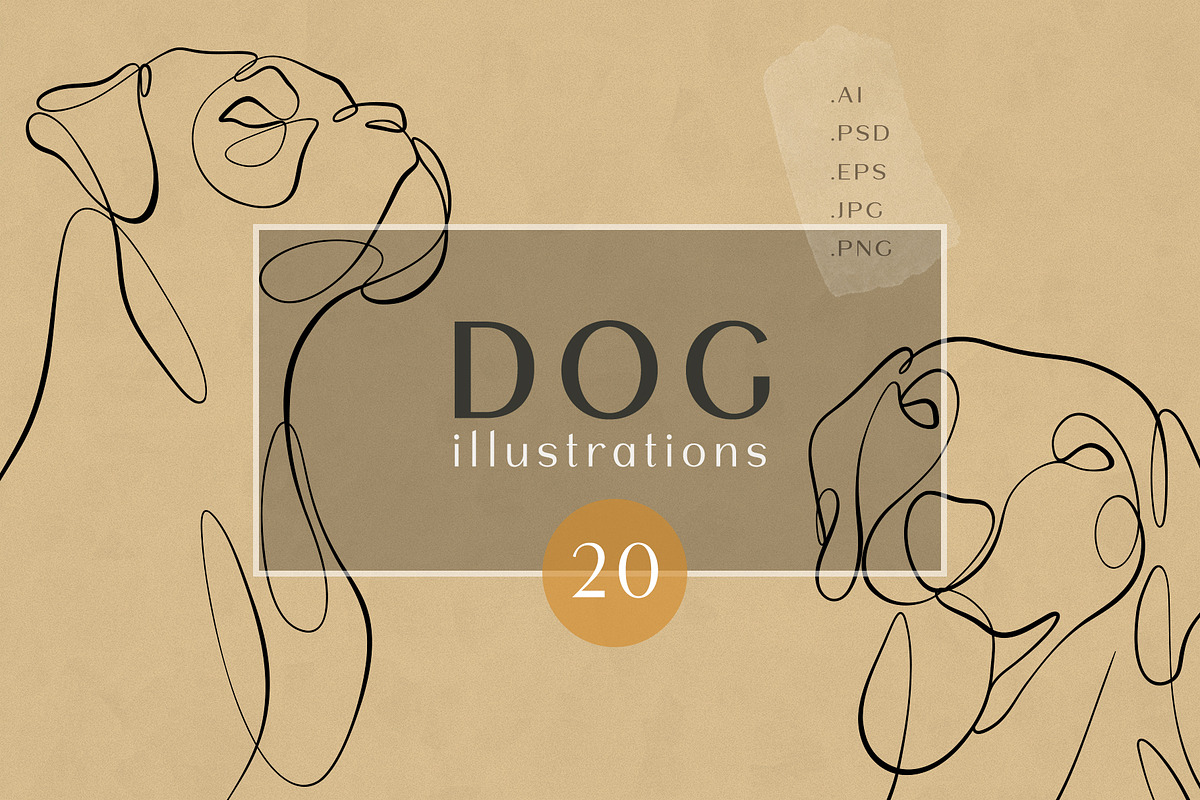 Dog - one line illustrations, an Animal Illustration by Anna.Klets (Photo 1 of 12)