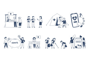 Charity characters. Volunteers, a Person Illustration by LadadikArt