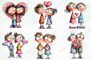 Valentine Quirky Couple Clipart, an Illustration by Creative Art (Thumbnail 3 of 9)