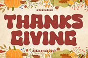 Thanksgiving is a retro Groovy font, a Handwritten Font by Brown Cupple (Thumbnail 1 of 8)