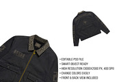 Vintage Utility Jacket Mockup PSD, a Hoody Mockup by std.badboy (Thumbnail 4 of 4)