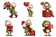 Whimsical Valentines Duck Clipart, an Illustration by Dream Creation (Thumbnail 4 of 7)